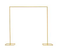 2 x 2,1 m de arco de boda cuadrado dorado arco de metal con base de fondo para ceremonia de boda, fotomatón de cumpleaños, decoración de fiesta