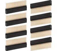2 x 20 (40 Pines) Cabecera Apilable Hembra Extra Alta de Paso de 0,1 Pulgadas Compatible con Raspberry Pi B+/Pi 2/Pi 3 Encabezado Extra Alto (Paquete de 8)