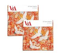 2 x 20 servilletas de papel - V&A diseño de grullas kimono - 40 servilletas desechables - Vajilla Museums & Galleries