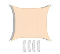 2 X 3.0M Beige Sun Shade Sail Water Resistant Outdoor Patio Party Balcony Gazebo Garden Sail Sunscreen Awning Canopy 98% UV Block with Rope, Multi-Size