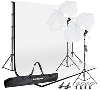 2 x 3 m/6.5 x 10ft fotografía Foto Video Studio Soporte de Fondo para Soporte Kit con 1050 W 5500 K Paraguas luz Kit