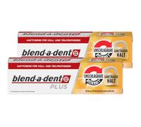 2 x 40 g blend-a-dent PLUS Premium Crema Adhesiva Dental Extrafuerte Pegamento Dentadura Postiza - Sabor neutro - Duofuerza