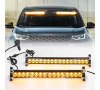 2 x 42,6 cm - Faro LED estroboscópico - 12 V/24 V 2 en 1 Barra LED Luminosa, 23 Modos de Flash, 32 LED de Advertencia de Peligro de Emergencia para Camiones de vehículos (Naranja)