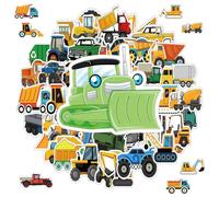 2 X 50 Pcs Pegatinas Excavadoras, Pegatina de Vehículos Niños, Stickers Tractor de Vehículos de Ingeniería de Obras, Adhesivo de Vinilo Impermeable, Decoración Pegatinas DIY para Album Botellas Agua