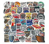 2 X 50 Pegatinas Vintage Clásicas de Coches, Pegatinas Clásicas Cars Hot Rod Set, Pegatina Vinilo Impermeables Graffiti para Botellas de Agua, Equipaje, Coche, Casco, para Niños, Adultos