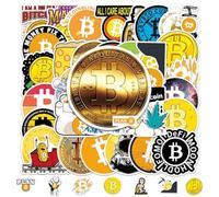 2 X 50 Piezas Bitcoin Pegatinas, Bitcoin Pegatinas Digitales Moneda Set, Vinilo Impermeables Graffiti Stickers para Coche, Portátil, Teléfono, Maleta, Skate, Adecuado para Adolescentes Niños y Adultos