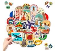 2 x 50 Piezas De Pegatinas De Viaje Retro, Pegatinas De Viaje, Pegatina De Turismo De Mundo, Stickers De Vinilo Impermeables, Para Casco, Moto, Coche, Pegatina Decorativas De Bricolaje