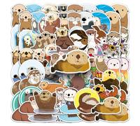 2 X 50 Piezas Pegatinas de Nutria del Río Eurasian, Pegatinas de Graffiti de Nutria, Pegatins Divertidas de Animales, Pegatina de Vinilo Impermeables para Coche Portátil Teléfono Guitarra