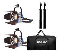 2 x 500W Película de Fresnel de Tungsteno Spotlight Iluminación Continua Mandarina Dimmer Kit con Bolsa Acolchada de Vídeo, Bombilla Halógena y Soporte de Iluminación