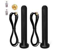 2 X 5G 4G Antena WiFi Exterior,Omnidireccional 600-6000 MHz Amplificador Señal Interior/Exterior Ganancia hasta 15DBI MIMO Antena Conector SMA con Adaptador TS9 Base Magnética,3G/4G/5G/GSM/GPRS-1.5M