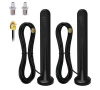 2 X 5G Antena 4G Exterior,Omnidireccional Amplificador Señal Interior/Exterior Ganancia hasta 15DBI Conector SMA con Adaptador TS9 Base Magnética,3G/4G/5G/GSM/GPRS,Universal in All Frequency Bands-3M