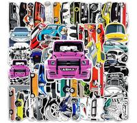 2 X 61 Piezas Pegatinas clásicas, Coche Deportivo CláSicas, Pegatinas de El Coche para Coche, Portátil, Monopatín, Bicicleta, Ciclomotor, Bicicleta, Ordenador, Adecuado para Adultos y Niños