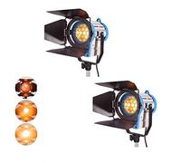 2 x 650W Dimmer Profesional de Fresnel de Tungsteno Luz Continua Pro Video del Punto de Iluminación Mandarina con Halógena Bombilla