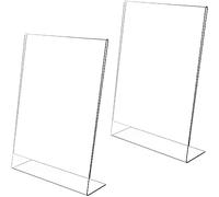 2 x A5 Soporte de Sobremesa, Soporte para Cartel, Expositor Metacrilato A5, Soporte para Letreros en Mesa de Acrílico A5, Forma de T Inclinado A5 Póster de Menú para Porta Carteles, Promociones