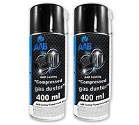 2 x AAB Botella de Aire Comprimido 400ml para Limpiar Teclados Ordenadores Copiadoras Cámaras Impresoras y Otros Equipos Eléctricos Soplador de Aire Eliminación de Polvo Spray Limpiador