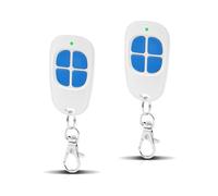 2 x AAM0049 - Mando a distancia para puerta y garaje - Compatible con SCS Sentinel - 433,92 MHz - 4 canales - Código secreto giratorio y largo alcance - Azul