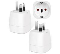 2 x Adaptador Enchufe Australia, Adaptador de Viaje Tipo I, Español 2 Patas Europa hacia 3 Pata China para Argentina Australia Chinos Nueva Zelanda Uruguay Fiji