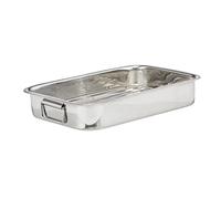 2 x bandeja para asar con rejilla XL, acero inoxidable, bandeja sueca para horno, lavavajillas, plata