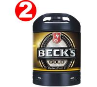 2 X Becks Gold Perfect Draft 6 Litros Barril 4,9 % Vol. MEHRWEG