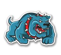 2 x Bulldog Angry Dog Sticker Quad ATV Helmet Car Bike iPad Laptop Decal #4108
