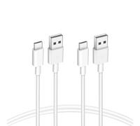 2 x Cable USB-A a USB-C 20V/3A 60W Blanco 1M Cable de carga rápida para Apple MacBook Pro, iPad Pro, iPhone 15/15 Pro, Samsung Galaxy S23, Google Pixel 7/6, Kindle Paperwhite