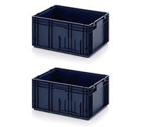 2 x contenedores R-KLT 60 x 40 x 28 * Portaequipajes de carga pequeña azul 60 x 40 x 28 Eurocontenedor industrial KLT 6429