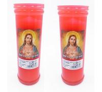 2 x corazón de jesús . vela roja de la iglesia vela religiosa Jesús Cristo cristiano . dios . visitas a la iglesia