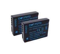 2 x Dot.Foto DMW-BCG10, DMW-BCG10E Premium 3.6v / 895mAh Batería Recargable para Panasonic Lumix DMC-TZ6 TZ7 TZ8 TZ9 TZ10 TZ20 TZ30 TZ35 TZ65