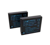 2 x Dot.Foto DMW-BCJ13, DMW-BCJ13E Premium 3.6v / 1250mAh Batería Recargable para Panasonic Lumix DMC-LX5, DMC-LX7