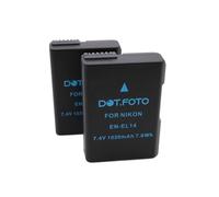 2 x Dot.Foto EN-EL14, EN-EL14a Premium 7.4v / 1030mAh Batería Recargable para Nikon DF D3100 D3200 D3300 D3400 D3500 D5100 D5200 D5300 D5500 D5600 Coolpix P7000 P7100 P7700 P7800
