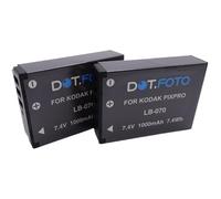 2 x Dot.Foto LB-070 Premium 7.4v / 1000mAh Batería Recargable para Kodak PixPro AZ651, AZ652, AZ901, S-1