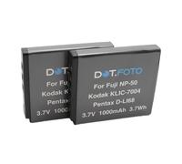 2 x Dot.Foto NP-50, NP-50a Premium 3.7v / 1000mAh Batería Recargable para Fujifilm FinePix F660EXR, F750EXR, F770EXR, F800EXR, F80EXR, F850EXR, F900EXR, F1000EXR, X10, X20, XP100, XP150, XP170