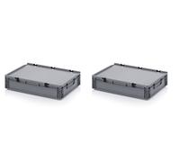 2 x Euro de cajas Euro Box 60 x 40 x 13,5 cm tapa con bisagras, incluye ZOLLSTOCK "* 2 unidades