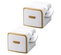 2 x Exprimidor de pasta de dientes Tubo de baño Dispensador de soporte fácil Soporte rodante (blanco)