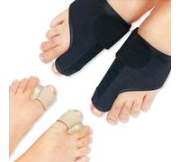 2 x Férulas para Juanetes + 2 x Correctores Gel Dedo Gordo, Vicorrect corrector y separador de hallux valgus Kit, Separadores de Dedo del pie de Gel y Corrector de Juanetes - Nocturno y Día (Unisex).