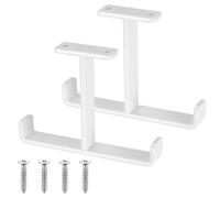 2 x Ganchos de Pared Pesados, Doble Ganchos Pared Garaje, Ganchos de Techo, Soporte Herramientas Pared, Colgador Bicicleta Pared, Ganchos para Colgar Bicicletas Pared, Gancho de Escaleras, Blancos