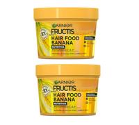 2 x GARNIER Fructis Hair Food Banana Mascarilla 3 en 1 Nutritiva 400 ml para Cabello Seco