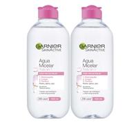 2 x Garnier SkinActive, Agua Micelar Todo en Uno que Limpia, Desmaquilla e Hidrata 24H Sin Aclarado, Cuidado Facial Suave y Efectivo para Rostro, Ojos y Labios, Ideal para Pieles Sensibles, 400 ml