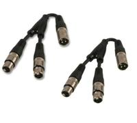 2 x hembra XLR - 1 x macho XLR micrófono divisor/combinador cable 3P 3 pines