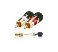 2 x Hicon HI-CM-SM chapado en oro cable de verano RCA conector RCA con conexi...