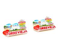 2 X imán de Nevera. Torrevieja. Orihuela Costa. Costa Blanca españa. La Zenia. imán de refrigerador 9cm