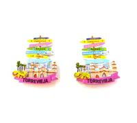 2 X imán de Nevera. Torrevieja. Orihuela Costa. La Zenia. Costa Blanca españa. imán de refrigerador 10cm