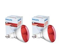 2 x Infrarrojos Bombilla para Estufa de infrarrojos - 250W 230-250V (E27) - Emite Calor - Luz Roja [ PACK ]