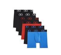 2(X) ist Calzoncillos Tipo bóxer Deportivos para Hombre (X), Paquete de 6, 2-Negro/Negro-Azul WB/Azul Potente/Negro-Rojo Fuego/Rojo ardiente-Negro WB, Large