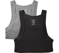 2(X)IST Essential - Pack de 2 Camisetas de Tirantes de algodón para Hombre con Corte Cuadrado, Jaspeado carbón/Jaspeado Gris, Medium