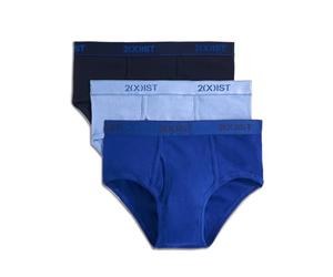 2(X)IST Paquete de 3 Calzoncillos elásticos de algodón para Hombre, Azul Marino/Cobalto/Porcelana, L