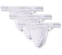 2(X)IST Tanga Esencial de algodón con Espalda en Y para Hombre, Paquete de 3 Unidades (Paquete de 3), Blanco, L