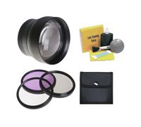 2 x lente de alta definición Super Telephoto para Fujifilm FinePix S700 + 46 mm 3 piezas Kit de filtro + anillo 46 - 58 mm + Nwv Direct 5 piezas Kit de limpieza