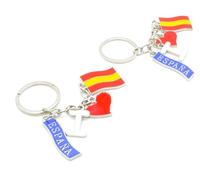 2 x Llavero España I Love Spain, Bandera Española, Diseño Patriótico con Corazón, Metal Esmaltado, amo españa, amuletos de la suerte