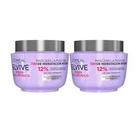 2 x L'Oréal Paris Elvive Hyaluron Mascarilla Moisture Lock 13% [Sistema de Cuidado con Ácido hialurónico] Aporta hasta 100h de hidratación* 310 ml